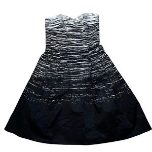 Calvin Klein Strapless Dress petite 6 Black and White